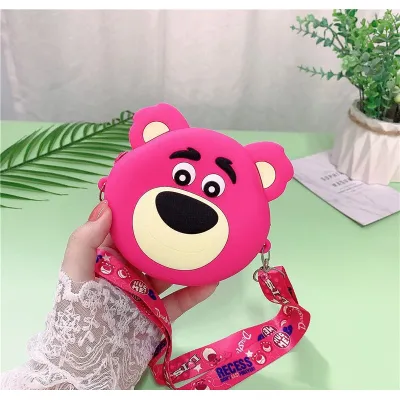 balo - túi xách | túi đeo chéo silicon hình gấu hồng lotso dễ thương balo - túi xách | túi đeo chéo silicon hình gấu hồng lotso dễ thương