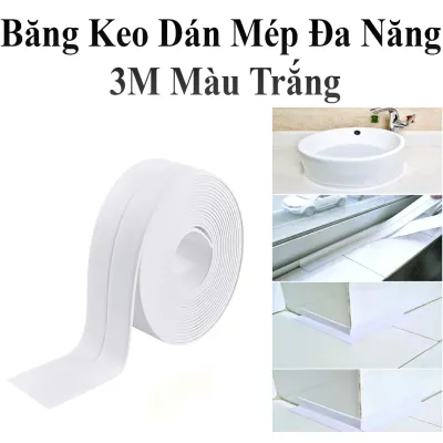 Băng Keo Dán Mép Đa Năng 3M Màu Trắng Dán Chống Thấm Bồn Rửa Chén, Mép Cửa, Mép Tường Băng Keo Dán Mép Đa Năng 3M Màu Trắng Dán Chống Thấm Bồn Rửa Chén, Mép Cửa, Mép Tường