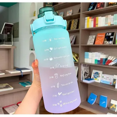 bình nước | bình đựng nước 2 lít có chia vạch báo giờ uống kèm ống hút và miếng dán bình nước | bình đựng nước 2 lít có chia vạch báo giờ uống kèm ống hút và miếng dán
