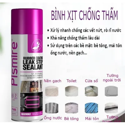 Bình Xịt Chống Thấm Dột, Thấm Tường Đa Năng Pismire U.s.a Tím 450Ml Bình Xịt Chống Thấm Dột, Thấm Tường Đa Năng Pismire U.s.a Tím 450Ml