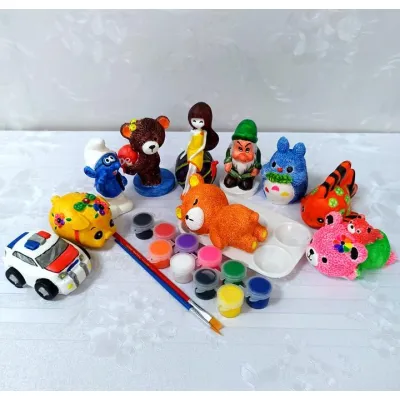 bộ 10 tượng thạch cao cho bé nhiều hình size 9-11cm tặng kèm màu và 1 cọ bộ 10 tượng thạch cao cho bé nhiều hình size 9-11cm tặng kèm màu và 1 cọ