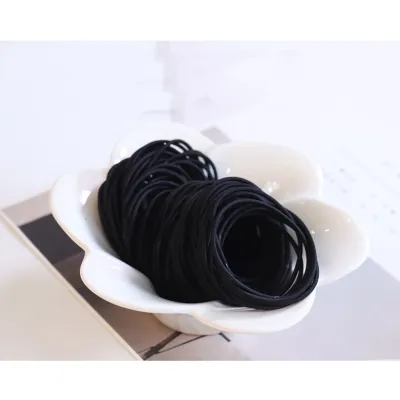 bộ 100 dây cột tóc trơn co dãn, dai bền kèm túi bộ 100 dây cột tóc trơn co dãn, dai bền kèm túi