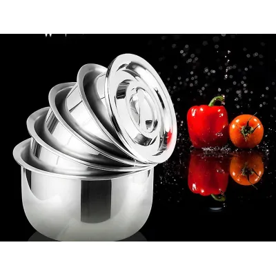 bộ 5 thố nồi inox đa năng có nắp đậy 5 size tiện lợi bộ 5 thố nồi inox đa năng có nắp đậy 5 size tiện lợi