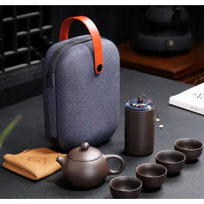 bộ bình trà gốm có túi đựng đi du lịch tiện lợi bộ bình trà gốm có túi đựng đi du lịch tiện lợi