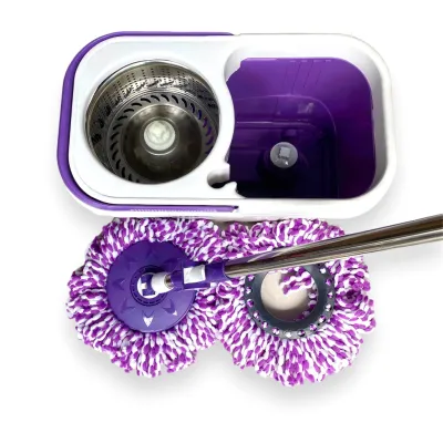 Bộ Cây Lau Nhà Kèm 2 Bông Lau + Thùng Inox Đựng Nước Thông Minh Xoay 360 Tự Vắt Bộ Cây Lau Nhà Kèm 2 Bông Lau + Thùng Inox Đựng Nước Thông Minh Xoay 360 Tự Vắt