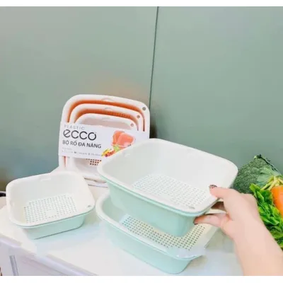 bộ set 6 rổ chậu nhựa đa năng ecco 3 rổ & 3 chậu bộ set 6 rổ chậu nhựa đa năng ecco 3 rổ & 3 chậu