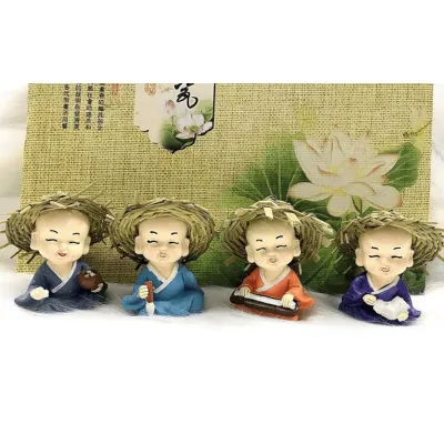 bộ tượng 4 chú tiểu - bộ tứ chú tiểu cầm kỳ thi họa bộ tượng 4 chú tiểu - bộ tứ chú tiểu cầm kỳ thi họa
