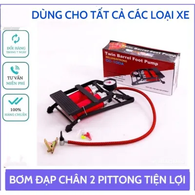 bơm hơi dùng chân 2 ống hơi foot pump áp suất mạnh