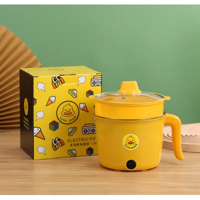 ca nấu mì có khay hấp 1.8l 600w hình vịt vàng cute duck ca nấu mì có khay hấp 1.8l 600w hình vịt vàng cute duck