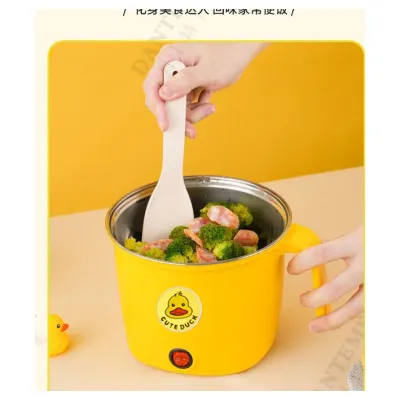 ca nấu mì có khay hấp 1.8l 600w hình vịt vàng cute duck ca nấu mì có khay hấp 1.8l 600w hình vịt vàng cute duck