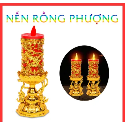 Cặp Đèn Thờ Hình Nến Rồng Phượng Trang Trí Bàn Thờ Cặp Đèn Thờ Hình Nến Rồng Phượng Trang Trí Bàn Thờ