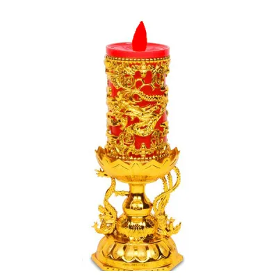 Cặp Đèn Thờ Hình Nến Rồng Phượng Trang Trí Bàn Thờ Cặp Đèn Thờ Hình Nến Rồng Phượng Trang Trí Bàn Thờ