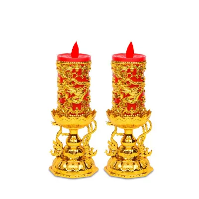 Cặp Đèn Thờ Hình Nến Rồng Phượng Trang Trí Bàn Thờ Cặp Đèn Thờ Hình Nến Rồng Phượng Trang Trí Bàn Thờ