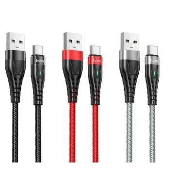 cáp sạc nhanh hoco me3 3a cổng type-c có đèn led cáp sạc nhanh hoco me3 3a cổng type-c có đèn led
