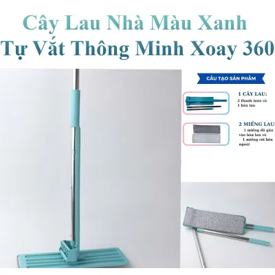 cây lau nhà màu xanh thiết kế gọn nhẹ tự vắt thông minh xoay 360 dễ dà cây lau nhà màu xanh thiết kế gọn nhẹ tự vắt thông minh xoay 360 dễ dà