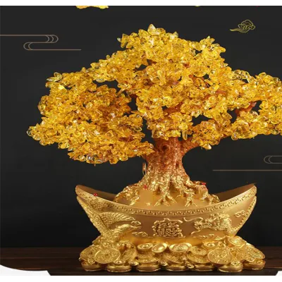 cây thỏi vàng tài lộc rồng phụng pha lê 18cm cây thỏi vàng tài lộc rồng phụng pha lê 18cm