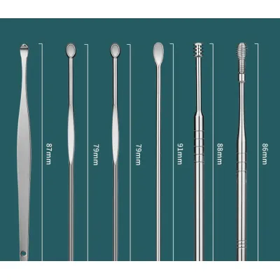 chăm sóc sức khỏe | bộ dụng cụ ráy tai, vệ sinh tai bằng inox 6 món chăm sóc sức khỏe | bộ dụng cụ ráy tai, vệ sinh tai bằng inox 6 món