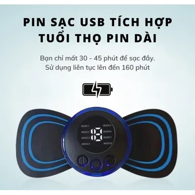 chăm sóc sức khỏe | máy massage xung điện hình bướm 19 cấp độ, 8 chế độ massage chăm sóc sức khỏe | máy massage xung điện hình bướm 19 cấp độ, 8 chế độ massage