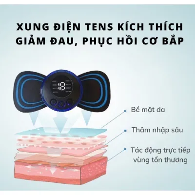 chăm sóc sức khỏe | máy massage xung điện hình bướm 19 cấp độ, 8 chế độ massage chăm sóc sức khỏe | máy massage xung điện hình bướm 19 cấp độ, 8 chế độ massage