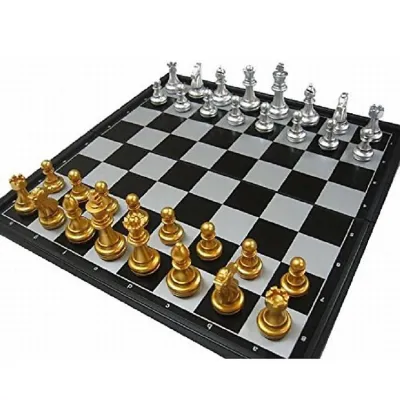 cờ giải trí | bộ bàn cờ vua 25x25cm cáo cấp vàng bạc đế có nam châm hít cờ giải trí | bộ bàn cờ vua 25x25cm cáo cấp vàng bạc đế có nam châm hít