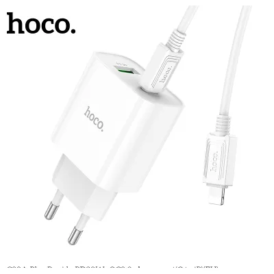 cóc - cáp sạc | bộ sạc nhanh hoco c80a plus pd20w qc3.0 type-c to ip dây dài 1m cóc - cáp sạc | bộ sạc nhanh hoco c80a plus pd20w qc3.0 type-c to ip dây dài 1m