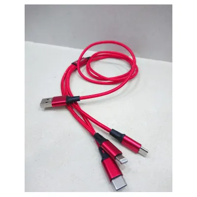 cóc - cáp sạc | cáp sạc 3 đầu dây dù dây dài 1.2m