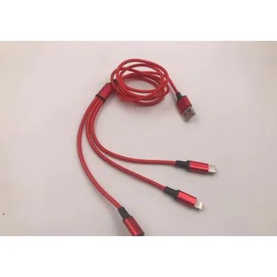 cóc - cáp sạc | cáp sạc 3 đầu dây dù dây dài 1.2m