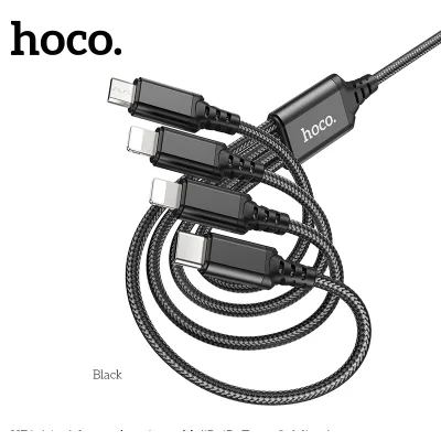 cóc - cáp sạc | cáp sạc hoco x76 super 4 trong 1 2.0a cổng ip * 2 typec micro dây dài 1m cóc - cáp sạc | cáp sạc hoco x76 super 4 trong 1 2.0a cổng ip * 2 typec micro dây dài 1m