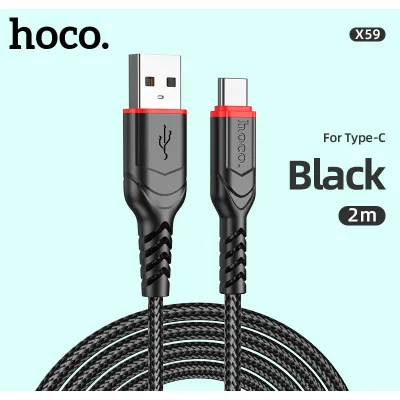 cóc - cáp sạc | cáp sạc nhanh hoco x59 2.4a dây dù cổng type-c dài 2m cóc - cáp sạc | cáp sạc nhanh hoco x59 2.4a dây dù cổng type-c dài 2m