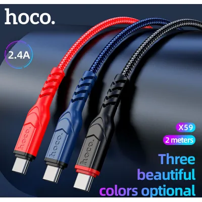 cóc - cáp sạc | cáp sạc nhanh hoco x59 2.4a dây dù cổng type-c dài 2m cóc - cáp sạc | cáp sạc nhanh hoco x59 2.4a dây dù cổng type-c dài 2m