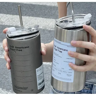cốc giữ nhiệt inox 304 sugar free 600ml kèm ống hút cốc giữ nhiệt inox 304 sugar free 600ml kèm ống hút