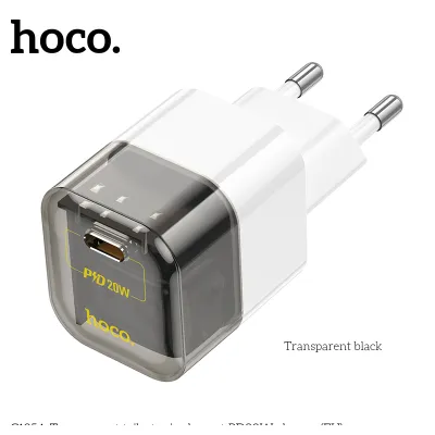 Cốc Sạc Nhanh Hoco Pd20W Một Cổng Type-C C125A Trong Suốt Cốc Sạc Nhanh Hoco Pd20W Một Cổng Type-C C125A Trong Suốt