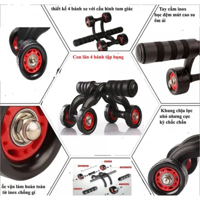con lăn 4 bánh tập cơ bụng ab roller con lăn 4 bánh tập cơ bụng ab roller