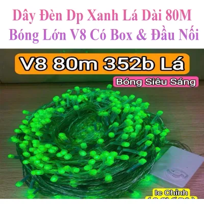 Dây Đèn Dp Xanh Lá 8 Chế Độ Chớp Dài 80M Bóng Lớn V8 Có Box Điều Chỉnh Và Đầu Nối Dây Đèn Dp Xanh Lá 8 Chế Độ Chớp Dài 80M Bóng Lớn V8 Có Box Điều Chỉnh Và Đầu Nối