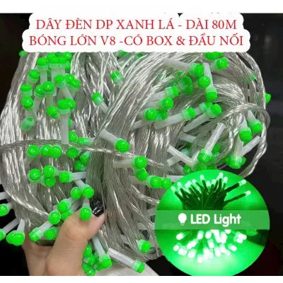 Dây Đèn Dp Xanh Lá 8 Chế Độ Chớp Dài 80M Bóng Lớn V8 Có Box Điều Chỉnh Và Đầu Nối Dây Đèn Dp Xanh Lá 8 Chế Độ Chớp Dài 80M Bóng Lớn V8 Có Box Điều Chỉnh Và Đầu Nối