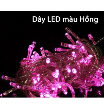 dây đèn led trang trí 5m - dây đèn nháy 5m màu hồng dây đèn led trang trí 5m - dây đèn nháy 5m màu hồng