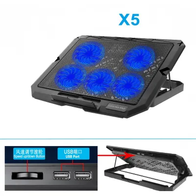 đế tản nhiệt laptop x5 5 quạt lớn có đèn led 2 cổng usb đế tản nhiệt laptop x5 5 quạt lớn có đèn led 2 cổng usb