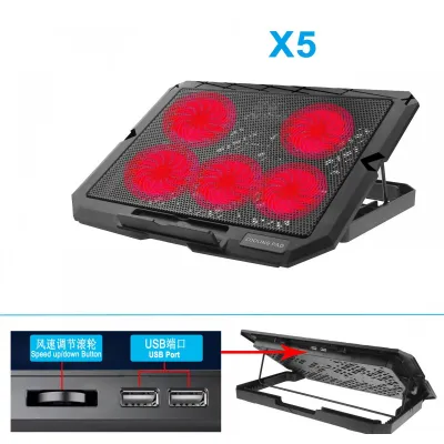 đế tản nhiệt laptop x5 5 quạt lớn có đèn led 2 cổng usb đế tản nhiệt laptop x5 5 quạt lớn có đèn led 2 cổng usb