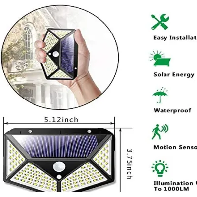 đèn cảm ứng sạc pin năng lượng mặt trời 100 led sh-100 độ sáng 600lm đèn cảm ứng sạc pin năng lượng mặt trời 100 led sh-100 độ sáng 600lm