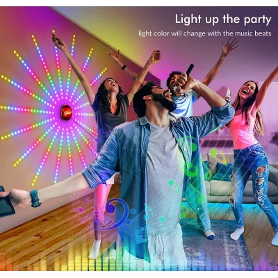 Đèn Led Pháo Hoa Dán Tường 10 Tia 50cm Có Remote,Kết Nối Bluetooth Nguồn USB Đèn Led Pháo Hoa Dán Tường 10 Tia 50cm Có Remote,Kết Nối Bluetooth Nguồn USB