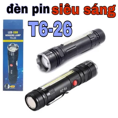 đèn - thiết bị chiếu sáng | đèn pin sạc led cob siêu sáng t6-26 có zoom x2000 đuôi đèn có nam châm đèn - thiết bị chiếu sáng | đèn pin sạc led cob siêu sáng t6-26 có zoom x2000 đuôi đèn có nam châm