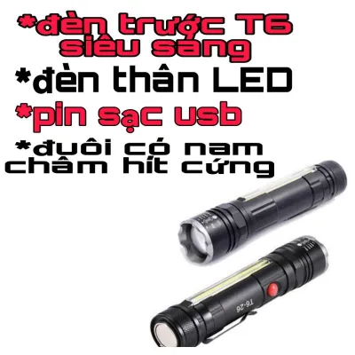 đèn - thiết bị chiếu sáng | đèn pin sạc led cob siêu sáng t6-26 có zoom x2000 đuôi đèn có nam châm đèn - thiết bị chiếu sáng | đèn pin sạc led cob siêu sáng t6-26 có zoom x2000 đuôi đèn có nam châm