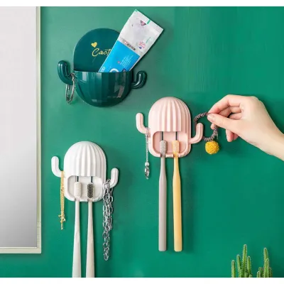 đồ dùng phòng tắm | giá đỡ bàn chải đánh răng hình xương rồng có móc treo đồ dùng phòng tắm | giá đỡ bàn chải đánh răng hình xương rồng có móc treo