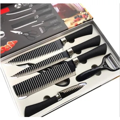 dụng cụ cầm tay | bộ dao 6 món nhật bản vân gợn sóng