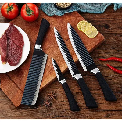 dụng cụ cầm tay | bộ dao 6 món nhật bản vân gợn sóng