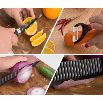 dụng cụ cầm tay | bộ dao 6 món nhật bản vân gợn sóng