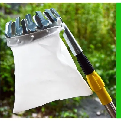dụng cụ hái trái cây trên cao kèm túi vải size 14cm dụng cụ hái trái cây trên cao kèm túi vải size 14cm