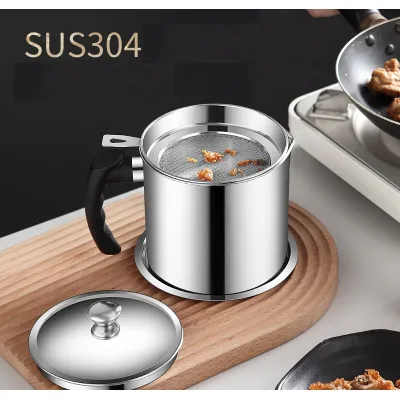 dụng cụ nhà bếp | ca lọc cặn dầu inox 304 13x16cm xịn có nắp đậy và tay cầm chống nóng dụng cụ nhà bếp | ca lọc cặn dầu inox 304 13x16cm xịn có nắp đậy và tay cầm chống nóng