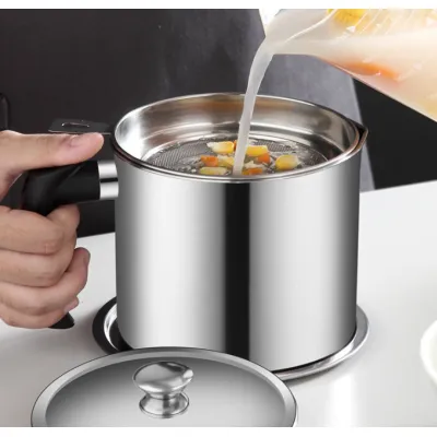 dụng cụ nhà bếp | ca lọc cặn dầu inox 304 13x16cm xịn có nắp đậy và tay cầm chống nóng dụng cụ nhà bếp | ca lọc cặn dầu inox 304 13x16cm xịn có nắp đậy và tay cầm chống nóng