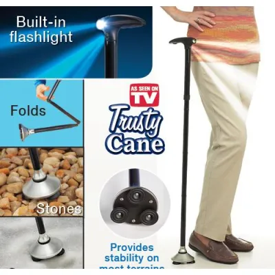 gậy gấp gọn trusty cane chống trượt có đèn pin gậy gấp gọn trusty cane chống trượt có đèn pin